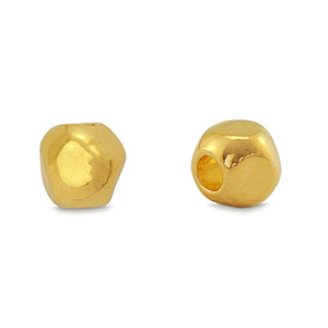 Abalorios met&aacute;licos DQ cubo Dorado (sin n&iacute;quel)