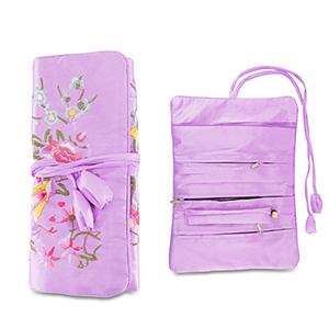 Estuche de joyas para viaje con flores P&uacute;rpura lila
