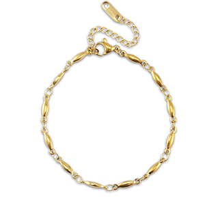 Pulseras Acero Inox &oacute;valo Dorado