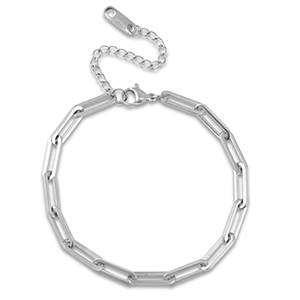 Pulseras Acero Inox eslab&oacute;n Plateado