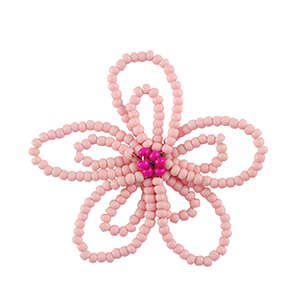 Colgantes Acero Inox flor Rosa claro