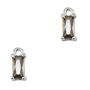 Colgantes de cristal rect&aacute;ngulo Multicolor-plateado