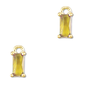 Colgantes de cristal rect&aacute;ngulo Amarillo-dorado