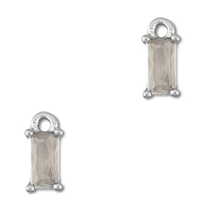 Colgantes de cristal rect&aacute;ngulo Gris claro-plateado