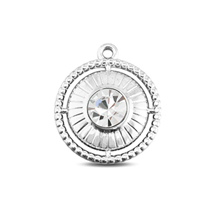 BY31&reg; Colgantes Acero Inox redondos con anillo Plateado-cristal