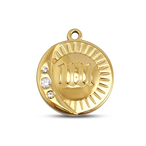 BY31&reg; Colgantes Acero Inox redondos con 11:11 Dorado