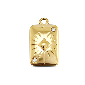 BY31&reg; Colgantes Acero Inox carta de diamante Dorado