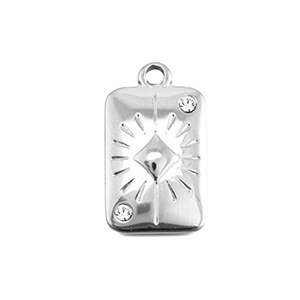 BY31&reg; Colgantes Acero Inox carta de diamante Plateado