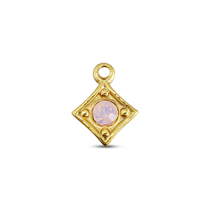 BY31&reg; Colgantes Acero Inox rombo Dorado-rosa &oacute;palo suave