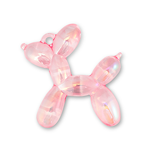 Colgantes llamativos perro globo Rosa-cubierta AB