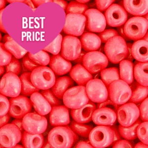 Rocalla cristal 12/0 (2mm) Rojo coral ne&oacute;n