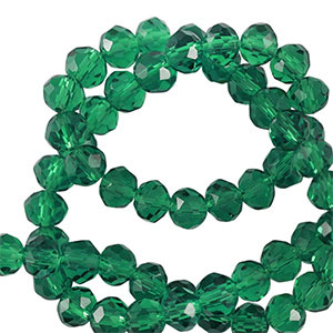 Abalorios faceteados disco 6x4mm Verde petr&oacute;leo