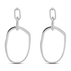 Pendientes Acero Inox irregular Plateado