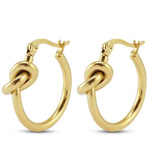 Pendientes Acero Inox criollas nudo Dorado