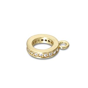 Metal TQ lat&oacute;n anillos con anilla Dorado