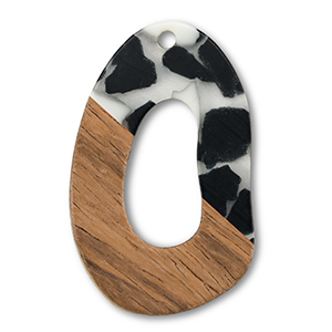 Colgantes de madera forma irregular Negro-blanco-marr&oacute;n
