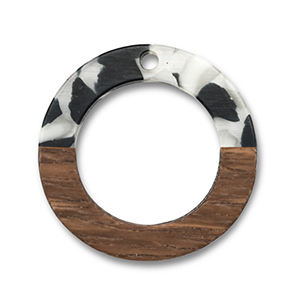 Colgantes de madera redondos Negro-blanco-marr&oacute;n