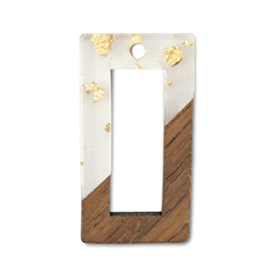 Colgantes de madera rect&aacute;ngulo Transparente-dorado-marr&oacute;n