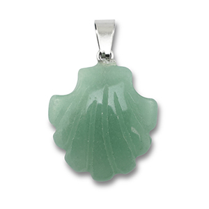 Colgantes de piedra natural cuarzo de aventurina conchas Verde jada