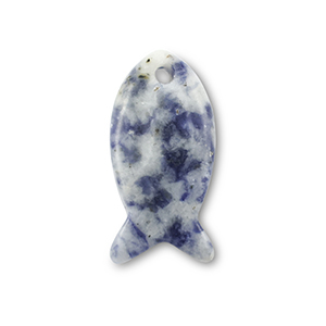 Colgantes de piedra natural sodalita y microclina pez Azul-blanco
