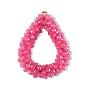 Colgantes faceteados gota Rojo rosa