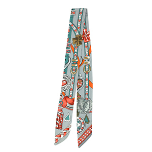 Bandana Pa&ntilde;uelo con coraz&oacute;n/cinturones de cuero Gris-verde teal-rojo claro