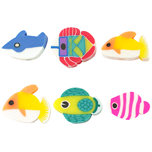 Abalorios de pol&iacute;meros pez Multicolor