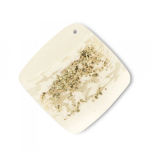 Colgantes de pol&iacute;meros rombo Blancuzco-beige-dorado