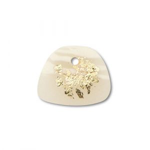 Colgantes de pol&iacute;meros trapecio Blancuzco-beige-dorado