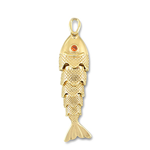 colgantes met&aacute;licos pez Dorado-naranja