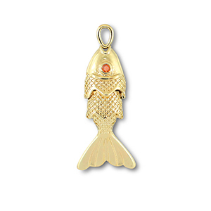 colgantes met&aacute;licos pez Dorado-naranja