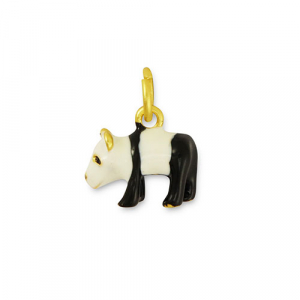 Colgantes met&aacute;licos panda Negro-blanco-dorado