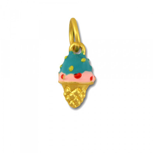 Colgantes met&aacute;licos helado Turquesa-rosa-dorado