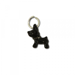Colgantes met&aacute;licos perro Negro-plateado