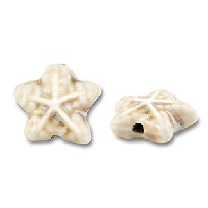 Abalorios de cer&aacute;mica estrella de mar Blancuzco