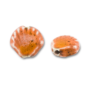 Abalorios de cer&aacute;mica concha Naranja
