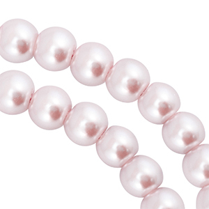 Perlas de cristal 6mm Pastel rosa claro