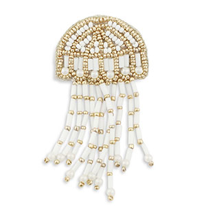 Broches medusa Blanco-dorado