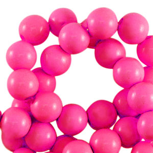 Abalorios acr&iacute;licos 6 mm brillante Rosa fucsia