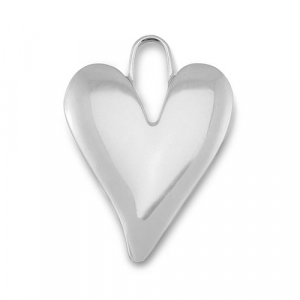 Colgantes Acero Inox coraz&oacute;n Plateado