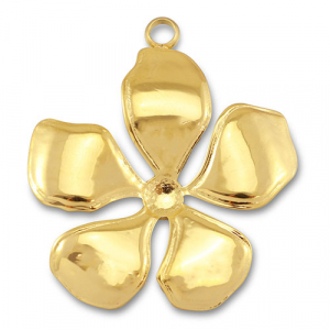 Colgantes Acero Inox flor Dorado