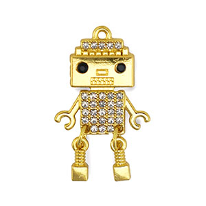 Colgantes llamativos robot Dorado
