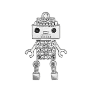 Colgantes llamativos robot Plateado