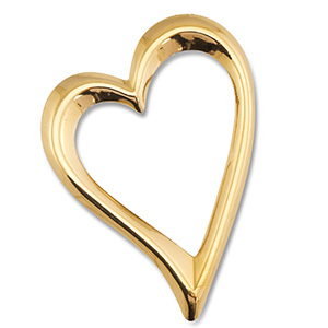Colgantes Acero Inox coraz&oacute;n Dorado