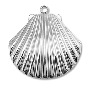 Colgantes Acero Inox conchas Plateado