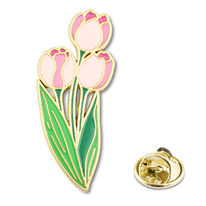 Pins tulipanes Rosa-verde-dorado
