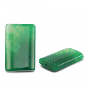 Piedras Naturales abalorios &Aacute;gata rect&aacute;ngulo craquelado Transparente verde