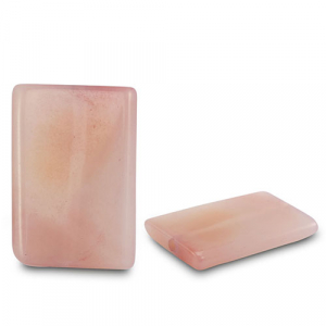 Piedras Naturales abalorios &Aacute;gata rect&aacute;ngulo Transparente rosa melocot&oacute;n