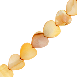 Abalorios conchas coraz&oacute;n Cal&eacute;ndula naranja