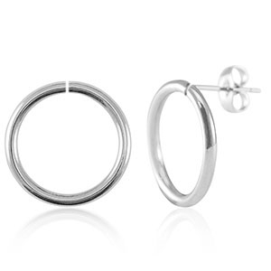 Pendientes Acero Inox 18mm Plateado